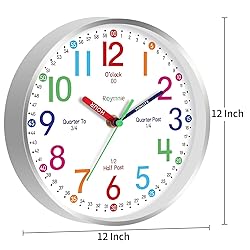 Roymnie Wall Clock for Kids Learning to Tell Time
