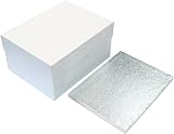 Culpitt 16x12 Cake Board & Box Combo, Silver Fern Cake Drum, 0.5" Thick view 5