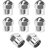 VCYOPN 8 PCS Car Tire Valve Stem Caps, Leakproof Round Top Valve Stem Covers with Rubber O-Ring, Dust Proof Chrome-Plated Tire Air Caps Exterior Decor for Trucks Cars Motorcycles