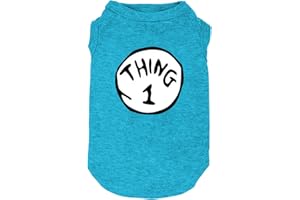 WEOKWOCK Sports Fan Dog T Shirt Pet Supplies Dog Funny Culture Shirts Mark Thing 1 to Thing 3 Printed Multiple Dogs Clothes Puppy Vest (Large, Blue01)