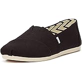 TOMS Women's Alpargata Recycled Cotton Canvas Slip On Sneaker Black Recycled Cotton Canvas