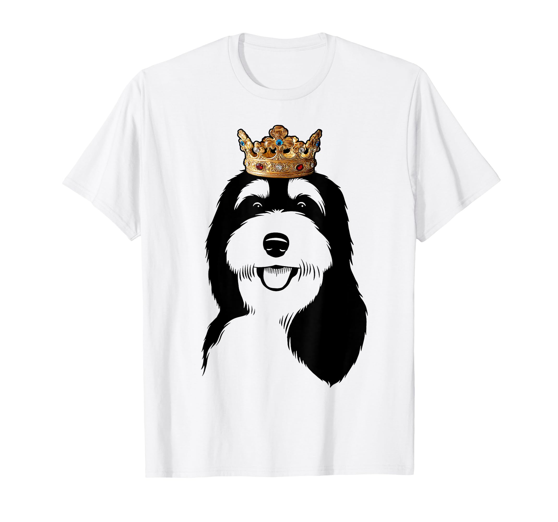 Bernedoodle Dog Wearing Crown T-Shirt
