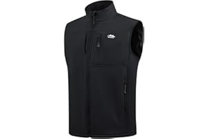 WULFUL Men's Windproof Lightweight Golf Vest Outerwear with Pockets Softshell Sleeveless Jacket for Running Hiking Sports
