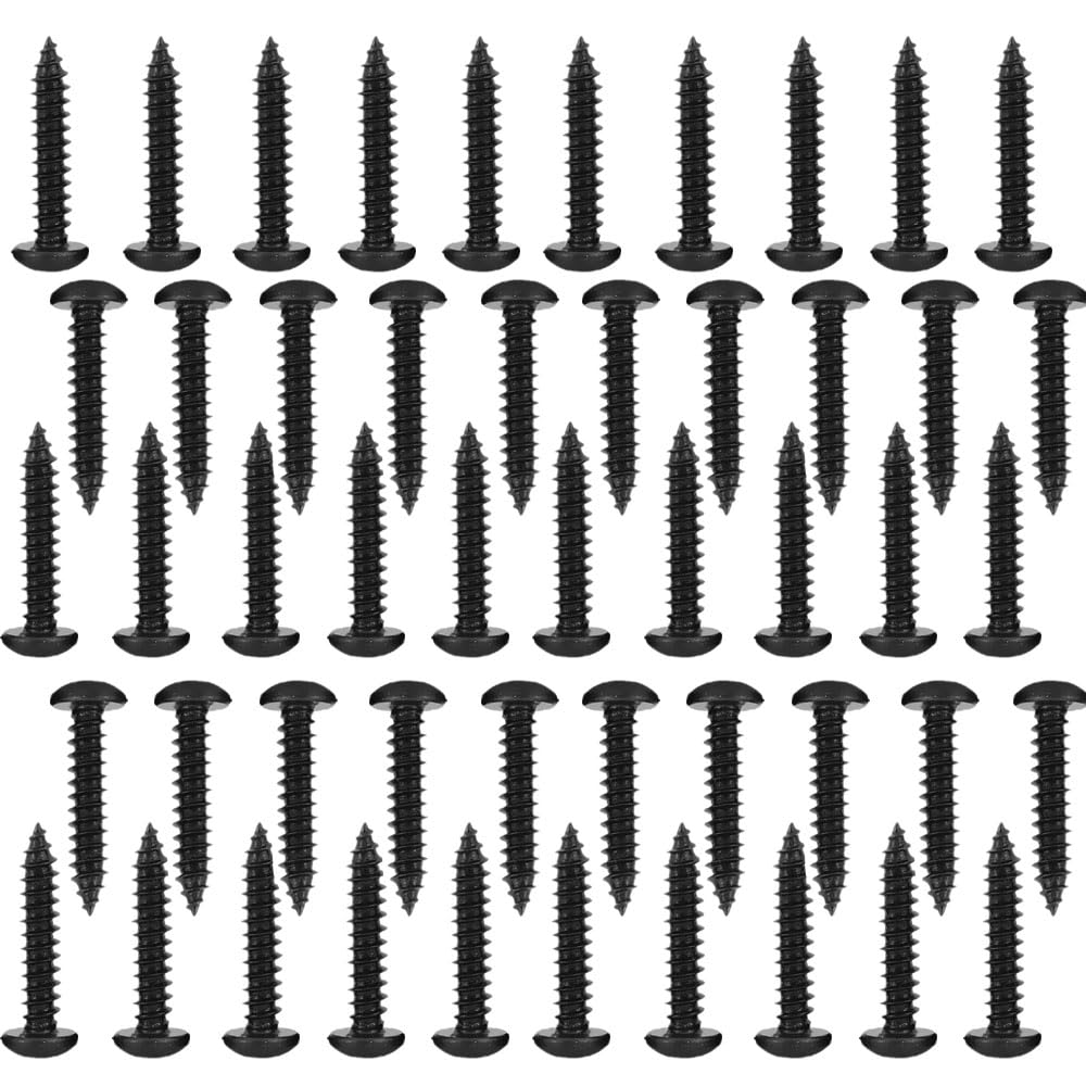 M3*18mm Black Self Tapping Screws, Phillips Pan Head Zinc Plating 304 Stainless Steel Screws, Fasteners Bolts for Plastic Wood Furniture and Drywall 50 Pcs