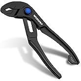 WORKPRO 4" Water Pump Pliers, Mini Groove Joint Pliers, Tongue & Groove Pliers, Fast Adjustable Push-Lock, V-Jaw for Strong G