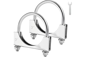 EVIL ENERGY 3" Heavy Duty U Bolt Exhaust Clamp, 3 Inch Stainless Steel U Muffler Clamps, Saddle Style, 2PCS