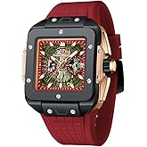 MF MINI FOCUS Men Watches Fashion Square Wrist Watches (Chronograph/Waterproof/Luminous/Calendar) Silicon Band Watch for Men