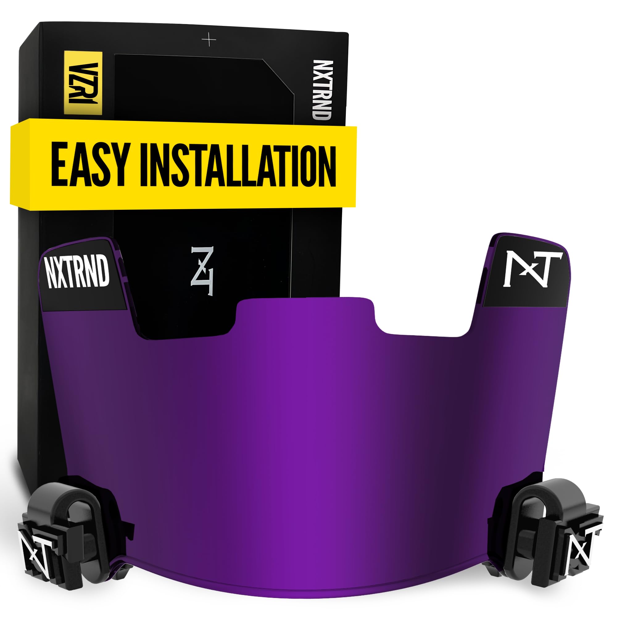 Nxtrnd VZR1 Football Visor, Flat Lens Technology, Fits Adult & Youth Football Helmets (Purple)