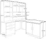 R. White Cabinets 19" Computer Desk Set with Hutch & Bookcase - Grey Nebraska view 3