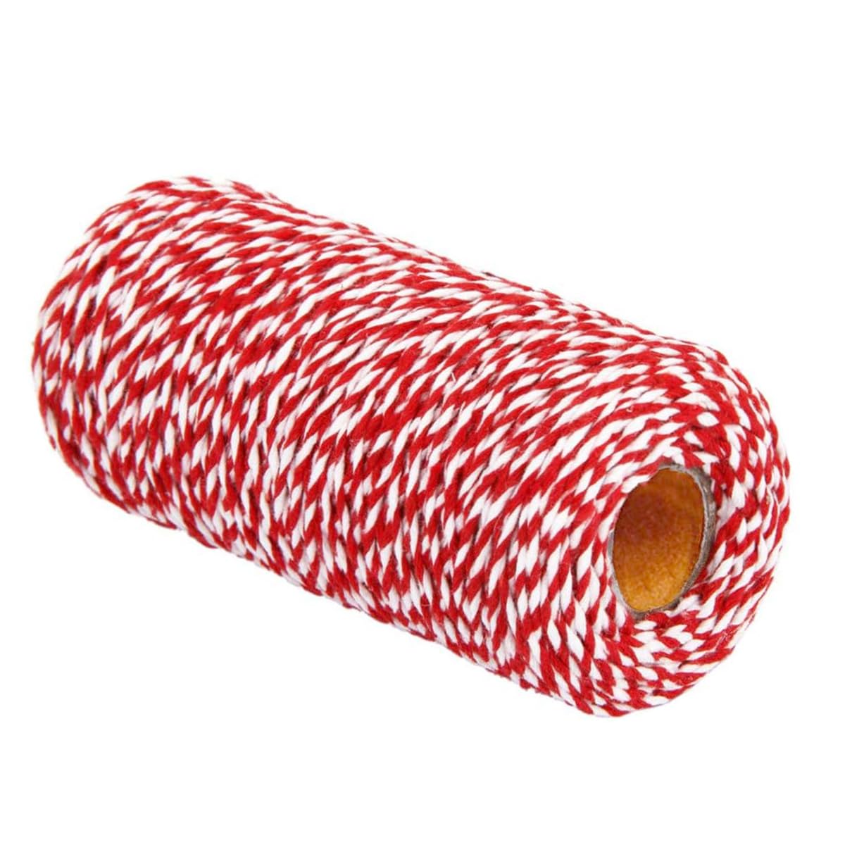 Cotton Bakers Twine, Red and White String Twine Rope Butchers String for Baking Cooking DIY Crafts Wrapping, 100 M