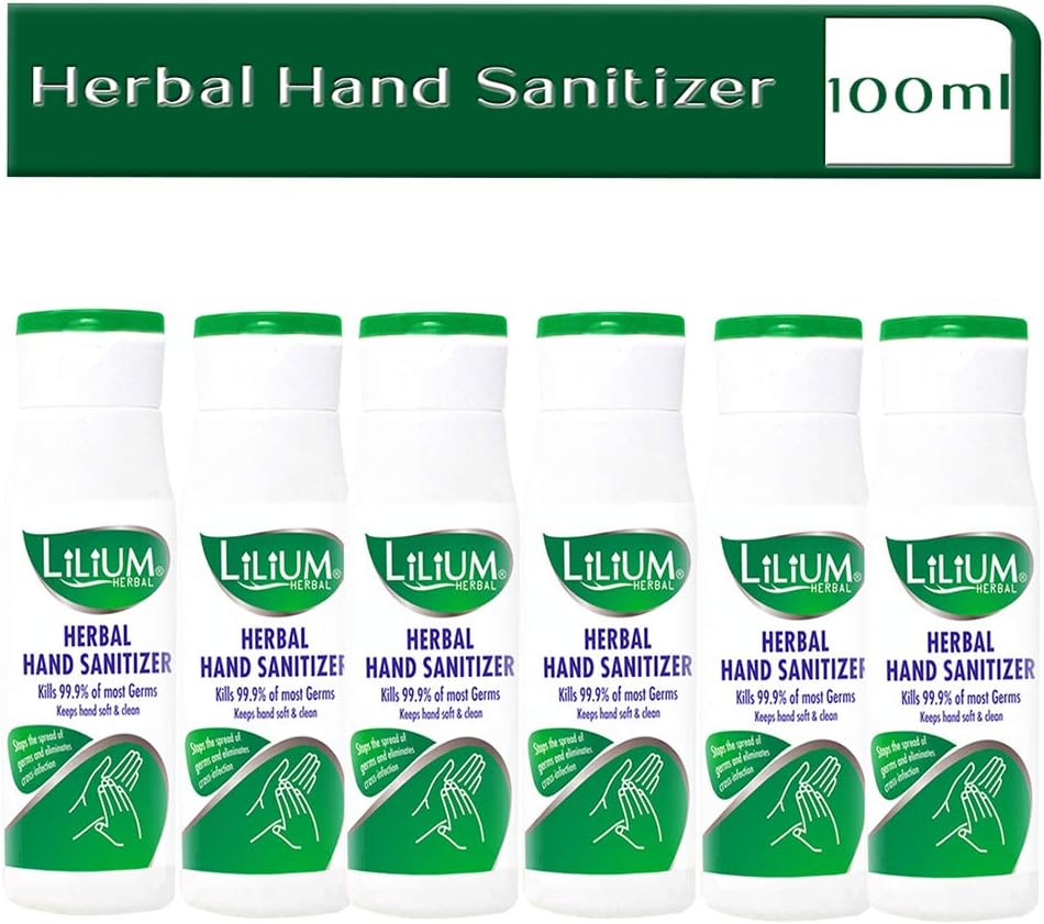 Lilium Herbal Hand Sanitizer, Fliptop, 100ml, Pack of 6