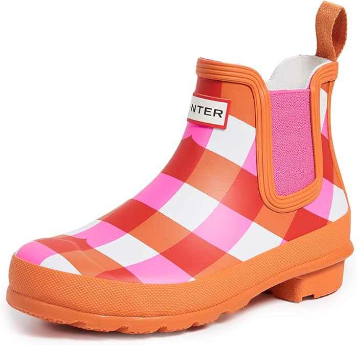 pink ankle rain boots