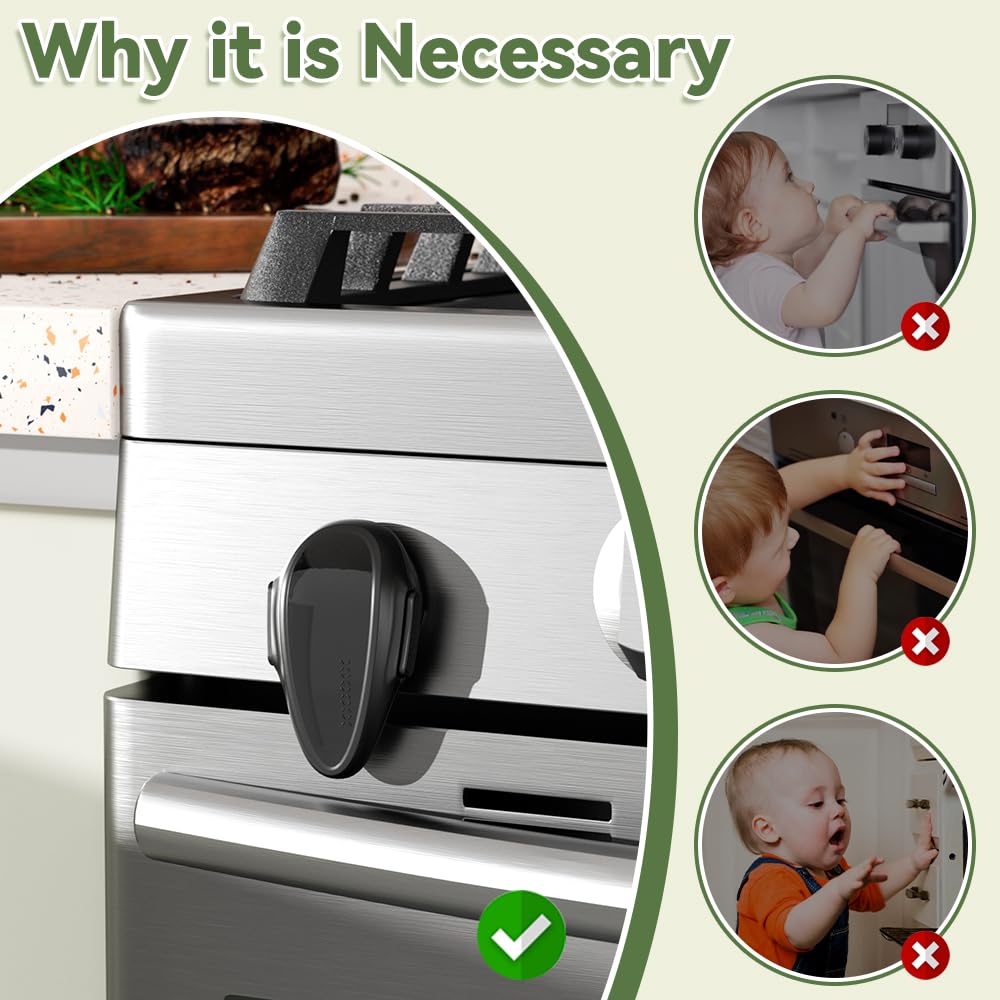 SAFELON 1 Pcs Child Safety Oven Lock, Kitchen Safety Oven Door Lock for Babies & Toddlers (Black)