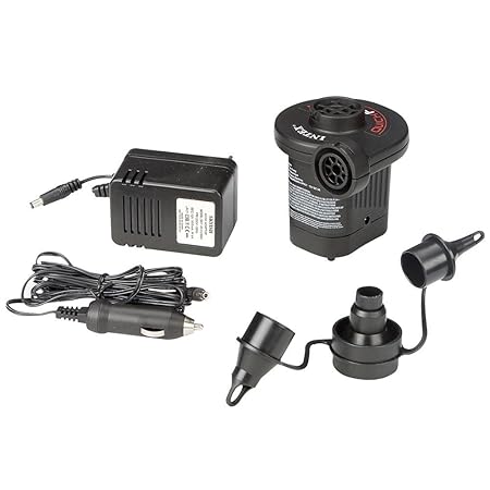 Intex Quick Fill AC/DC Elektrische Pumpe - Elektrische Luftpumpe - Mit 3 Düsenaufsätze