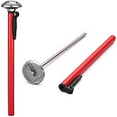 Tallew 2 Pcs Car Vent Thermometer Clip on AC Temp Gauge, Red, 1 Inch | Dial Gauge with Metal Probe for Instant Reading, Clip Design Fits Air Vent, Monitors AC Cooling Output, Clear Display