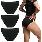 SO SASSY Women Period Underwear Breathable High Absorbency Menstrual Panties Leakproof Cotton Bikini Panty 3 Pack