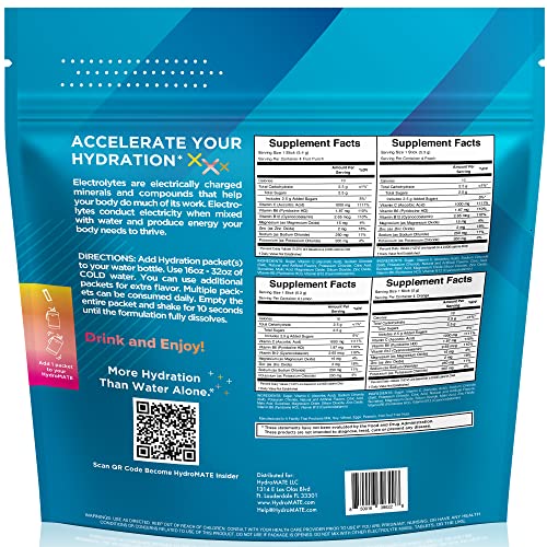 NatureWorks HydroMATE Electrolytes Powder Drink Mix Packets Hydration