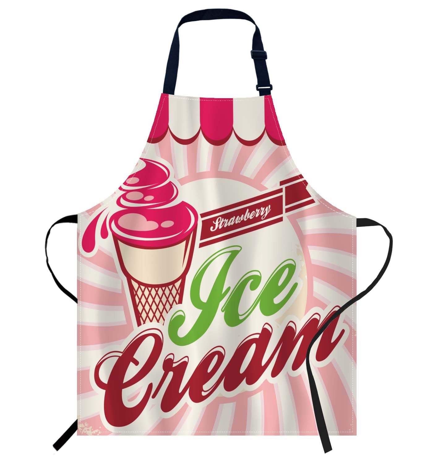 Smooffly Ice Cream Apron Unisex Adjustable Bib Apron Cooking Kitchen Chef Women Men Aprons for Home Kitchen, Restaurant,Coffee House,Shop,Garden — image 1