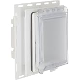 TayMac MR420CW 1-Gang Recessed Enclosure Extra Duty, 6-in-1 Nonmetallic Weatherproof in-Use Cover, Horizontal/Vertical, White