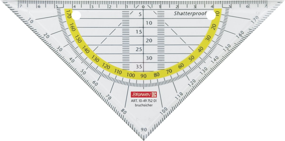 Brunnen Geometry Set Square, Drafting Triangle, Plastic, 231mm