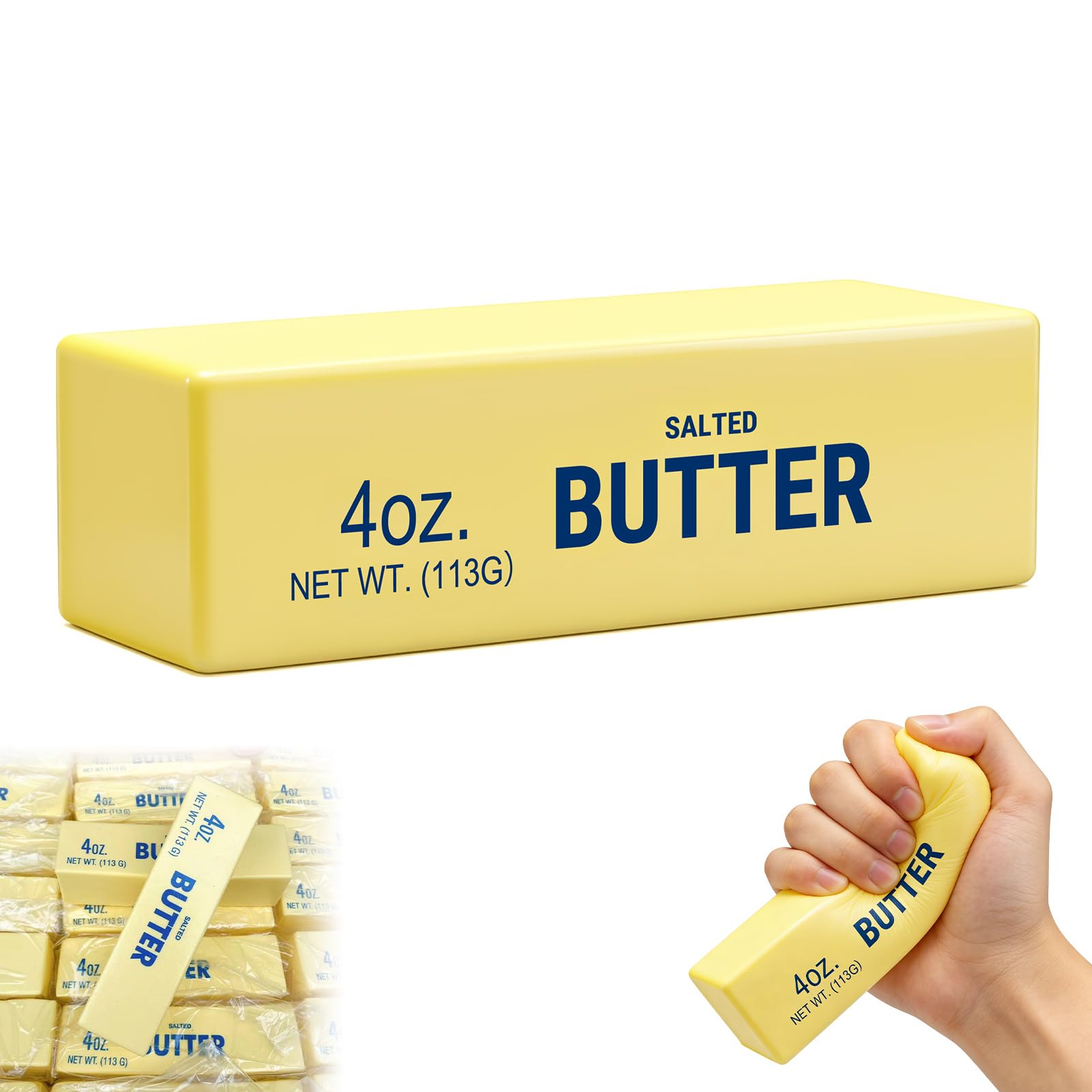Slow Rising Squishy,Slow Rebound Cute Butter Squeeze Stress Balls, Realistic Butter Stick Soft Squeeze Toys,Stress Relief Sensory Toys (Butter stick-1pcs)