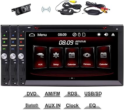 Amazon リモコン ワイヤレスカメラとbluetoothの7インチ車のラジオレシーバmp4 Mp3プレーヤーのサポートfmラジオusbと Sdカードとのeincarダブルディン容量性タッチスクリーンカーステレオdvd Cdプレーヤー ヘッドレストモニター 家電 カメラ