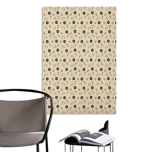 Canvas Wall Art Auriculares De Diadema Diseño Retro Con