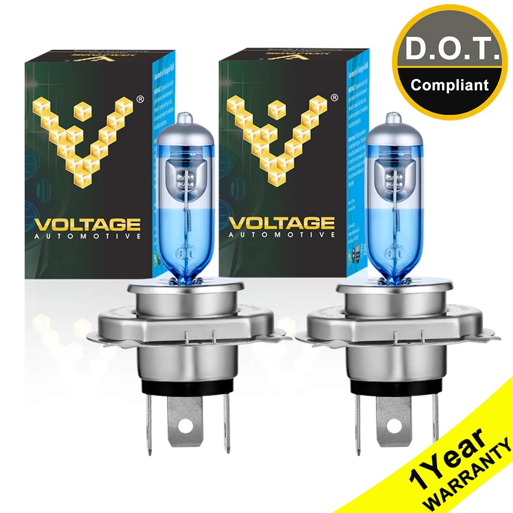 Voltage Automotive 9003 HB2 H4 Headlight Bulb Night Eagle 40 Percent Brighter Professional Upgrade (PAIR) - Replacement for High Beam Low Beam
