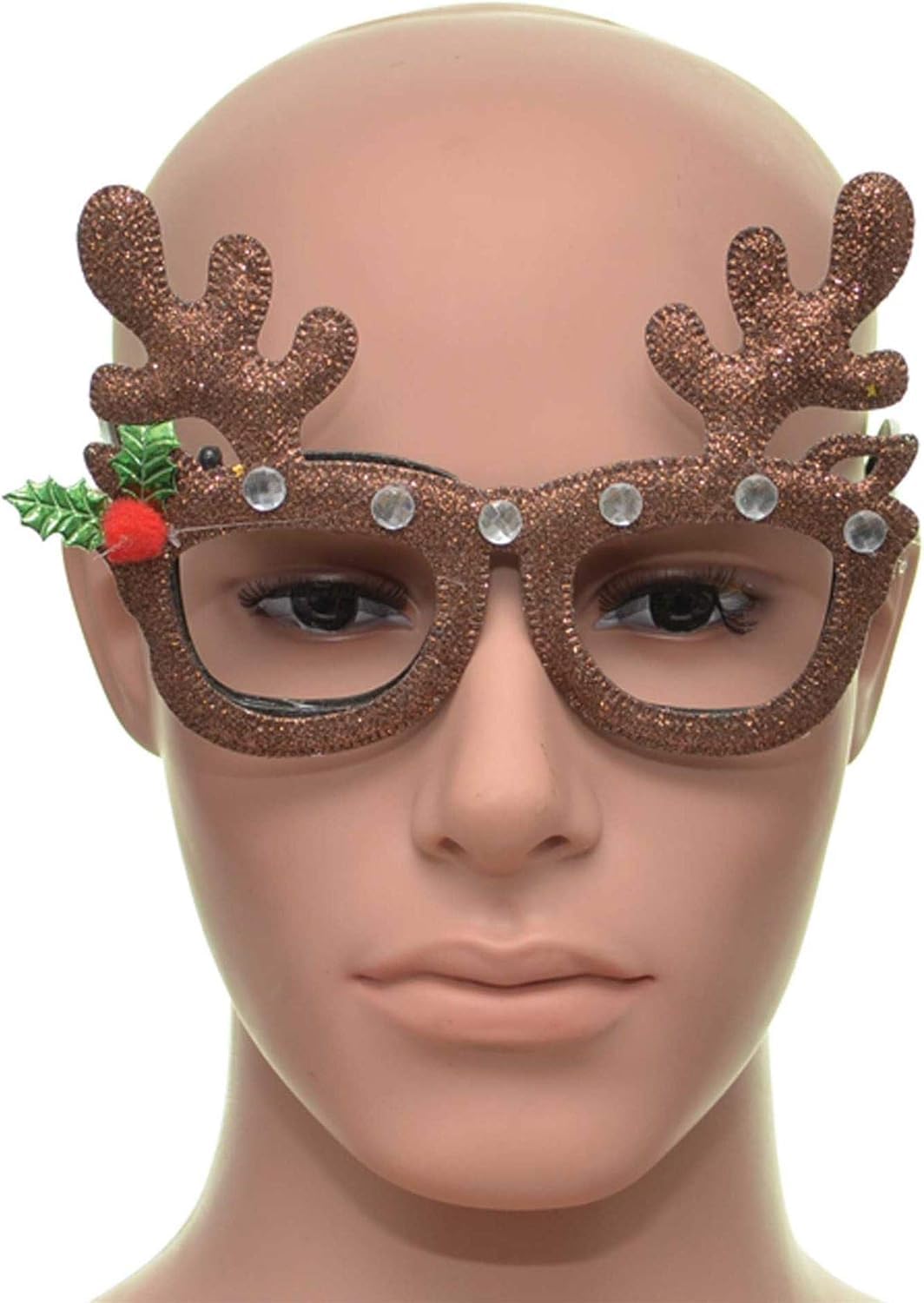 12pcs Novelty Glitter Christmas Glasses Eyewear - Xmas Glasses - Christmas Party Props Photo Booth Accessories Stocking Fillers
