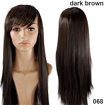 Amazon Com Long 24 28 Straight Synthetic Side Parting Wigs With