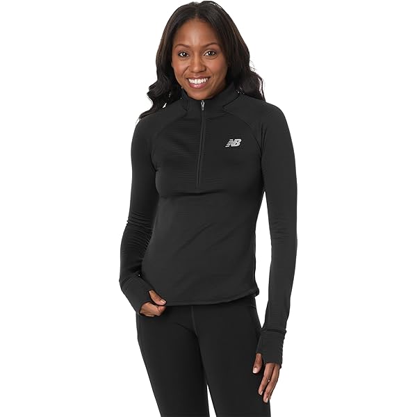 New Balance Women's Sport Essentials Space Dye Quarter Zip, Ash
