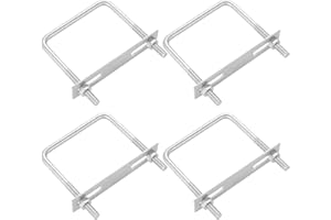 CDOKY Square U-Bolt, Stainless Steel Square Bend U Bolts with Nuts and Frame Plate for Automobiles Trailer, Ski Boat, or Sailboat Trailer (1.57" W x 3.15 L", M6*40 * 80)