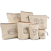 Mini Nomad 7PCs Diaper Bag Organizer Pouches for Baby Kids Travel Essential Storage, Large Waterproof and Zipped Baby Packing Cubes