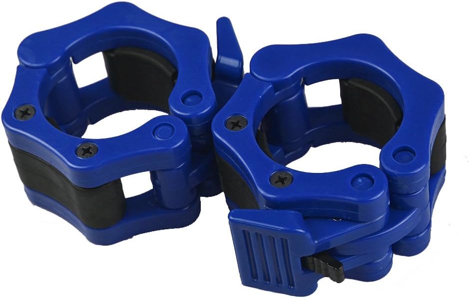 Lukher Pair of 2 Inch ABS Olympic Barbell Locking for Professional Gymmers with Quick Release Secure Snap Latch For 2-Inch Diameter Size Olympic Collars Bars Set Of 2 Clamps (Blue)