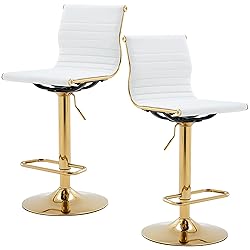 DM Furniture White Barstools Bar Height Set of 2