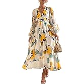 Maxigerui Women's Long Sleeve Floral Maxi Dress 2026 Spring Summer Wedding Guest Dress