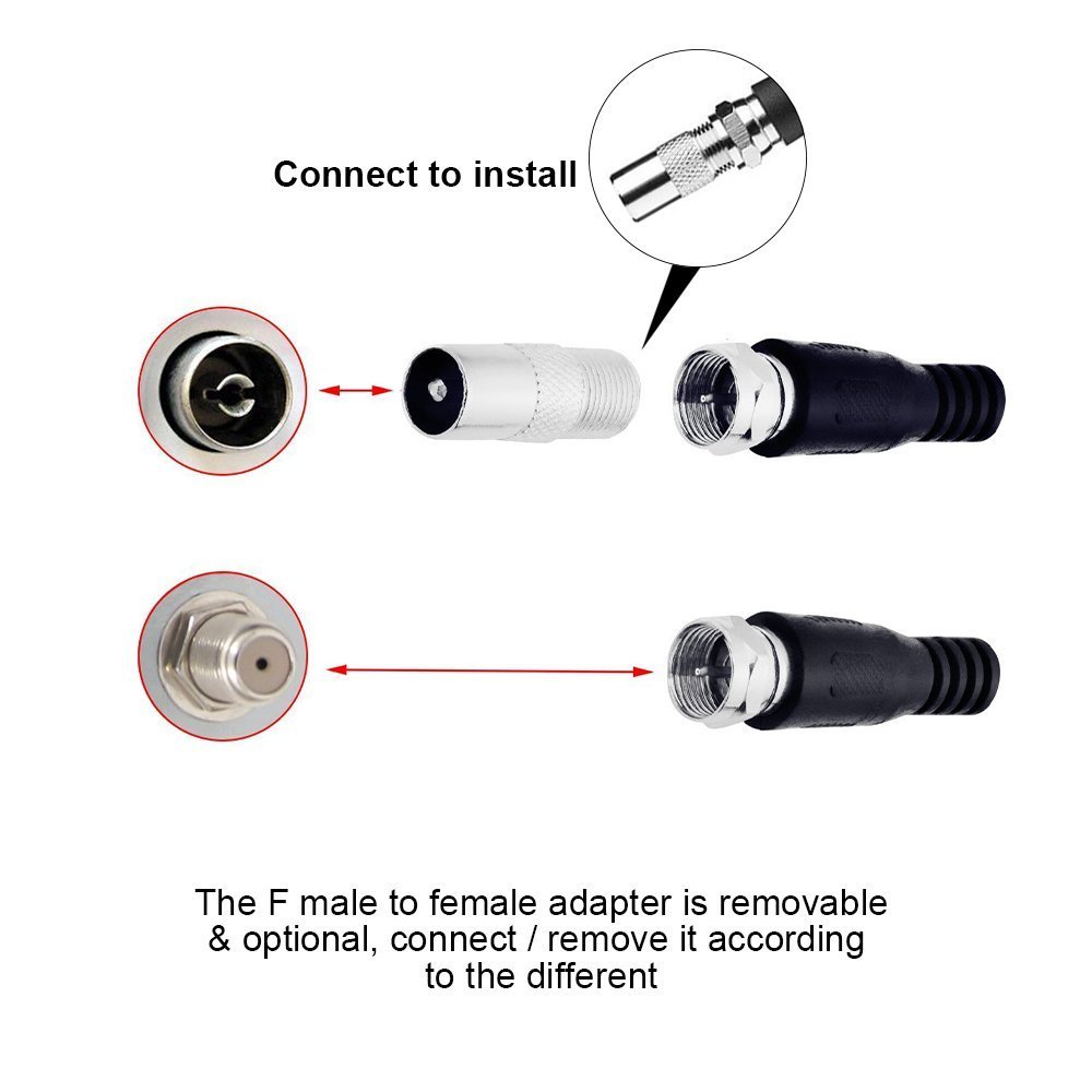 Mercase TV Aerial Indoor [Upgraded High Reception, 60 Miles Range, with Detachable Amplifier Signal Booster, 13.2ft Cable] Amplified 4K 1080P Digital HDTV Freeview Television Antenna