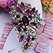 EVER FAITH Women's Austrian Crystal Vintage Inspired Flower Leaf Bouquet Brooch Purple
