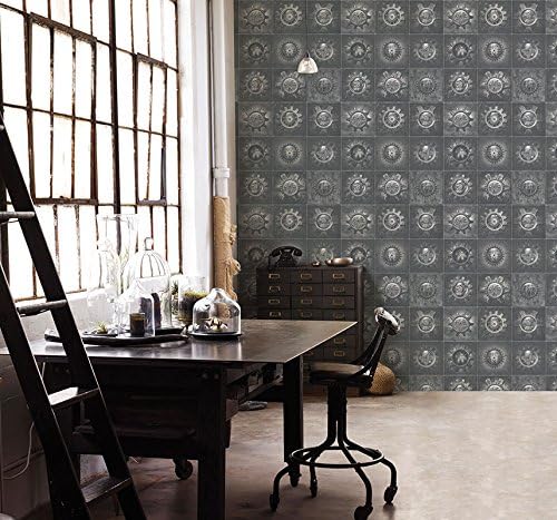 Galerie G56228 Steampunk Wallpaper, Silver/Grey, Full roll (10M x 53 cm) - Image 4