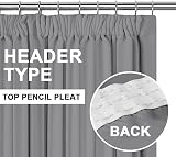 H.Versailtex Blackout Curtain Panels 66x90 Pencil Pleat 2 Pack Grey view 3