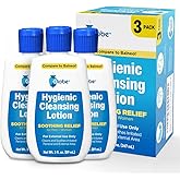 Globe (3 Pack) Hygienic Cleansing Lotion for Men and Women -Discomfort, Pain & Itch Relief for Sensitive Areas, Cooling, Non-Irritating Gentle Personal Care Cleanser, Convenient for Travel, 3oz Bottle
