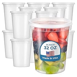 Fit Meal Prep 24 Pack 32 oz Deli Containers with