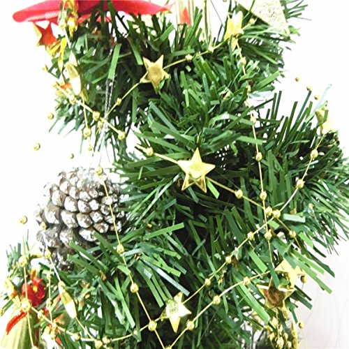 BoJia 200ft 15mm Star shape Crystal Beads for DIY Christmas tree accessories Electroplating Wedding Garland,DIY Clothing DIY Bracelet (Gold)