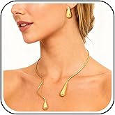 Roe Dolph Chunky Gold Necklace Earrings Tear Drop Jewelry Water Drop Earrings Trendy Formal Accessories Elegant Jewelry Gifts for Women