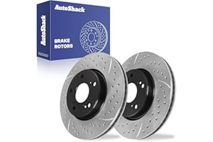 AUTO SHACK AutoShack Front Drilled & Slotted Brake Rotors | Replacement for Acura ILX CSX Honda Insight Fit 1998-2017 Accord 2003-2011 Element 2006-2024 Civic 2016 CR-Z | E-Coated | 2-PC Set | ShadowGuard