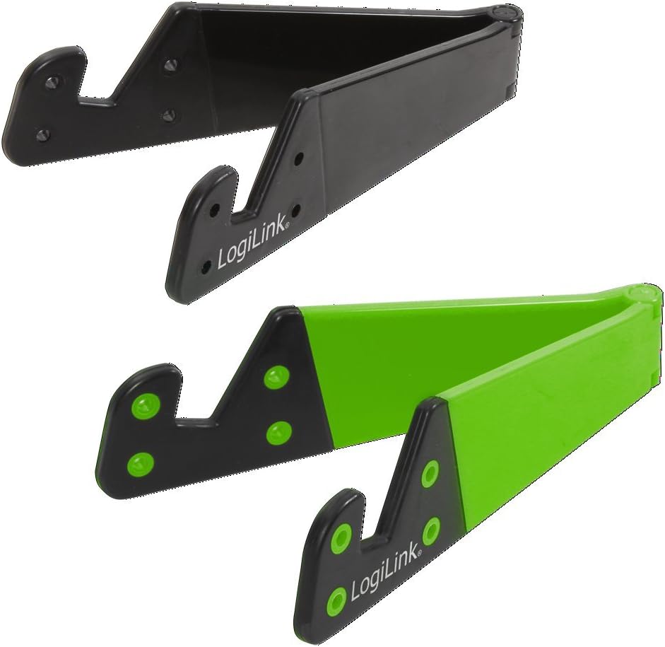 LogiLink AA0039G 2 Piece Stand for Smartphone and Tablet - Black/Green