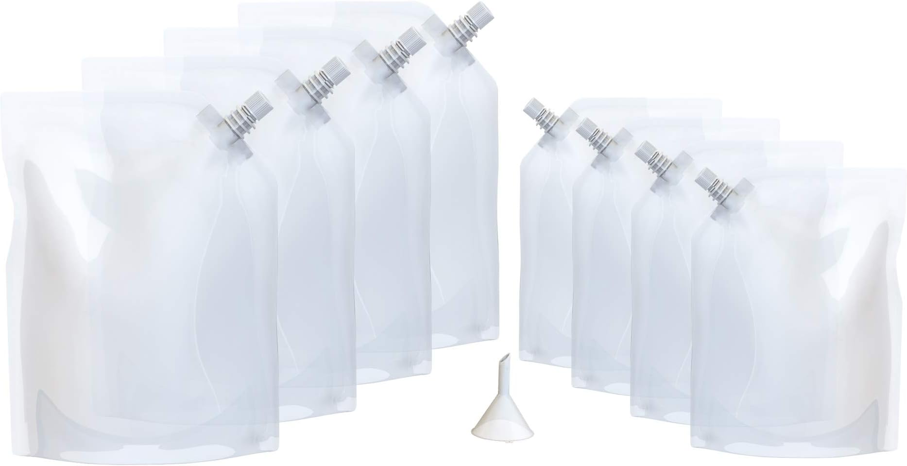 GoodLYF | Plastic Drinks Flasks | Reusable | Set of 8 | Smuggle Alcoholic Booze | BPA-Free | (4x 0.5 and 4x 0.2 litres ) | Perfect Rum Runners for Festivals, Camping and Cruises