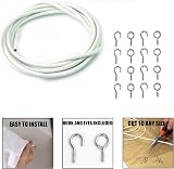 DIVCHI Net Curtain Wire Set 4m with 8 Eyes & 8 Hooks White view 2