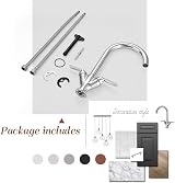 Hapilife Swan Dual Lever Kitchen Mixer Tap 1 Hole Chrome Vintage Brass Tap view 9
