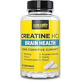 CON-CRET Creatine HCl for Brain Health Capsules – Clinically Tested Support for Memory, Focus, Concentration, Problem-Solving, Clarity, and Mood.* | Made in USA (60 Day Supply)